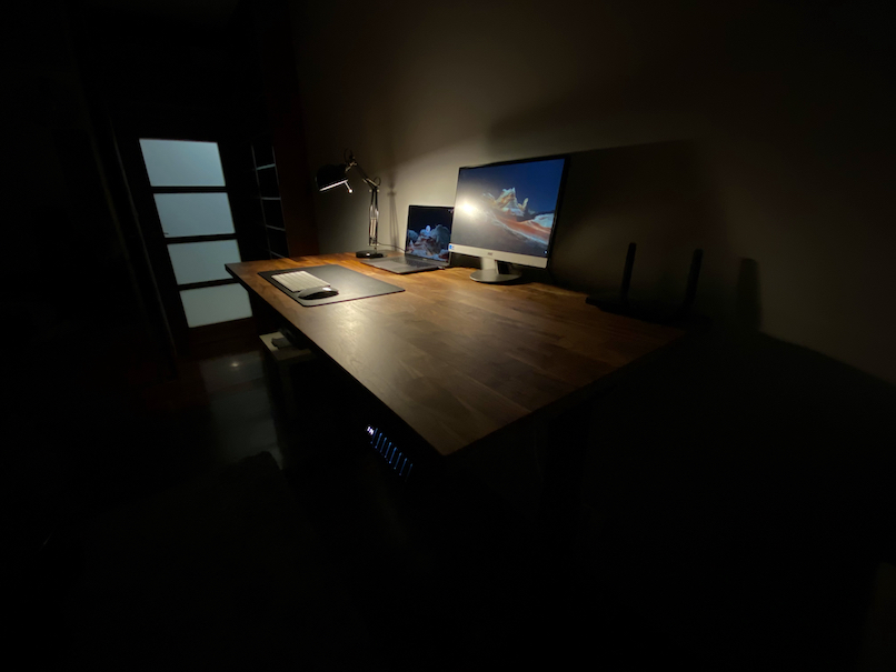 OAKDESK - biurko regulowane elektrycznie z blatem orzech amerykański premium 34